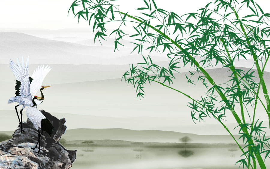A013653-175中式风韵-花草植物-竹子
