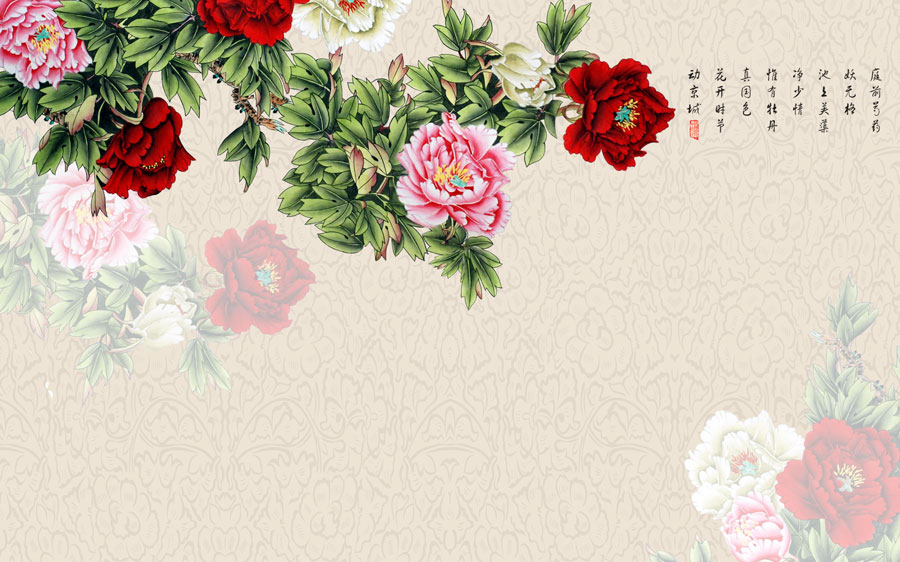 A013675-197中式风韵-植物花草-牡丹花