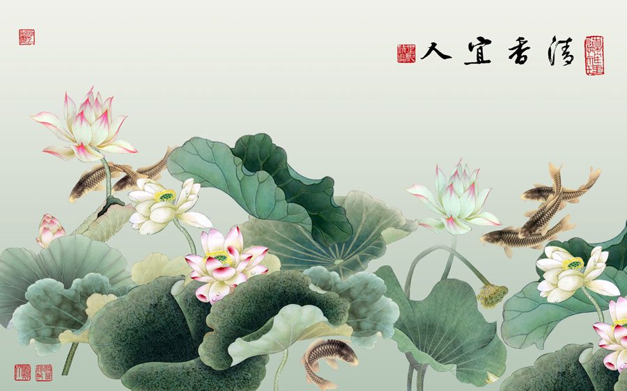 A013667-189中式风韵-植物-荷花