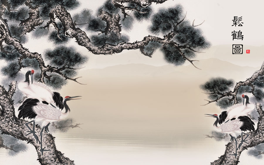 A013668-190中式风韵-动物-鹤