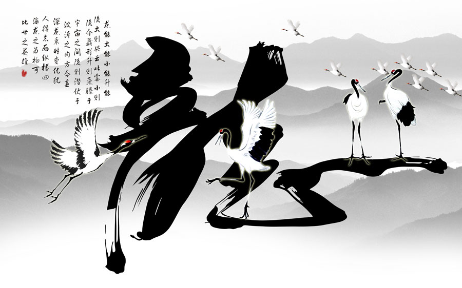 A013694-216中式风韵-动物-鹤