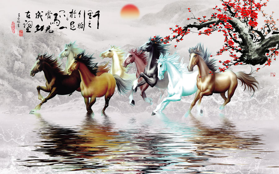 A013697-220中式风韵-八马图