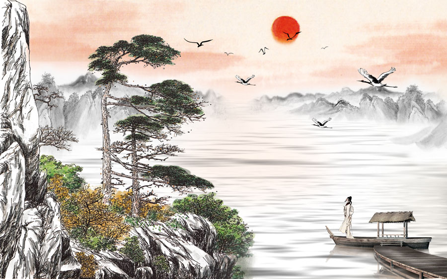 A013719-244中式风韵-山水画