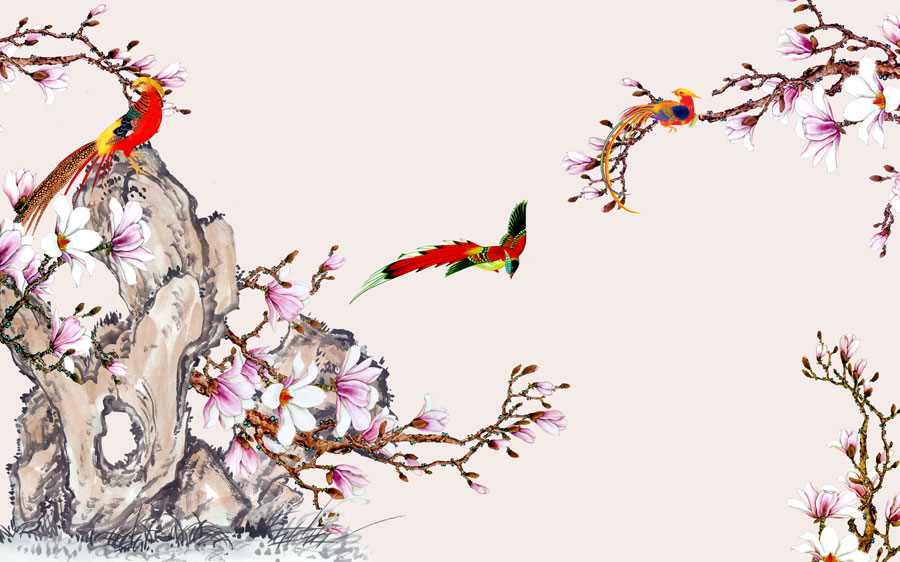 A013756-283中式-山石 花鸟