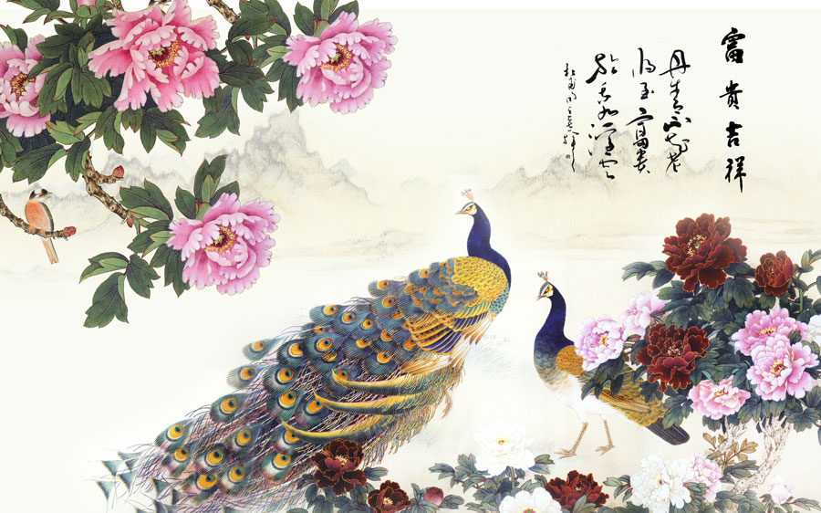 A013821-1206中式风韵-动物-孔雀