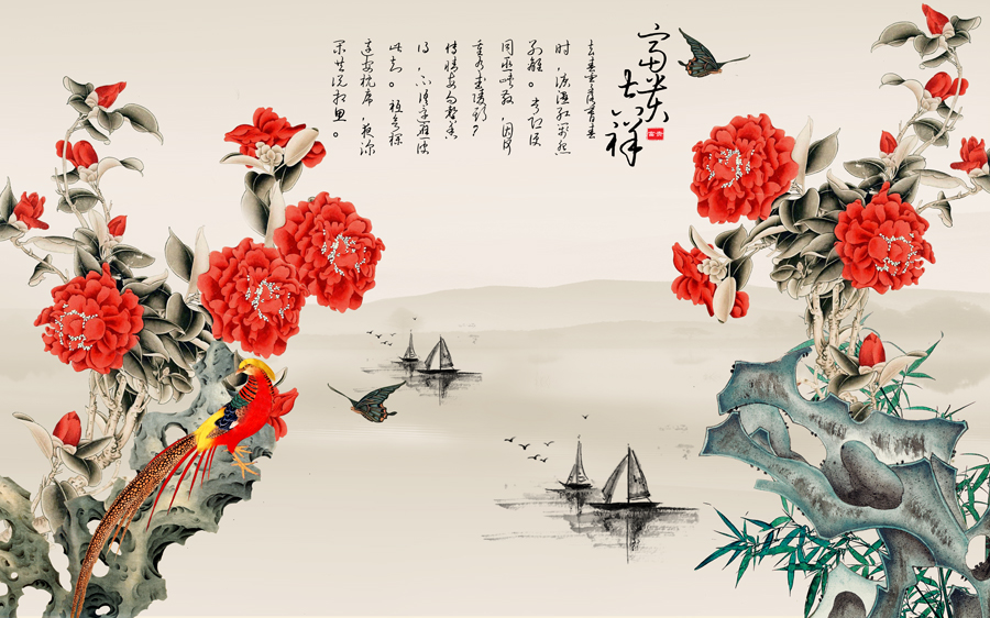 A013876-1263中式风韵-植物-花草-牡丹花