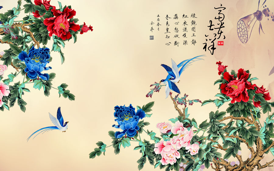 A013881-1269中式风韵-植物-花草-牡丹花