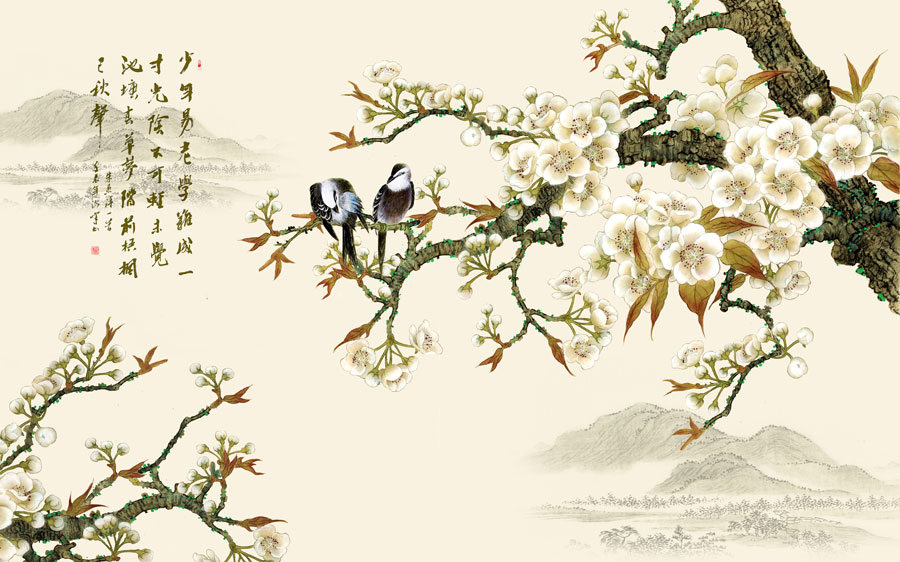 A013880-1268中式风韵-植物花鸟