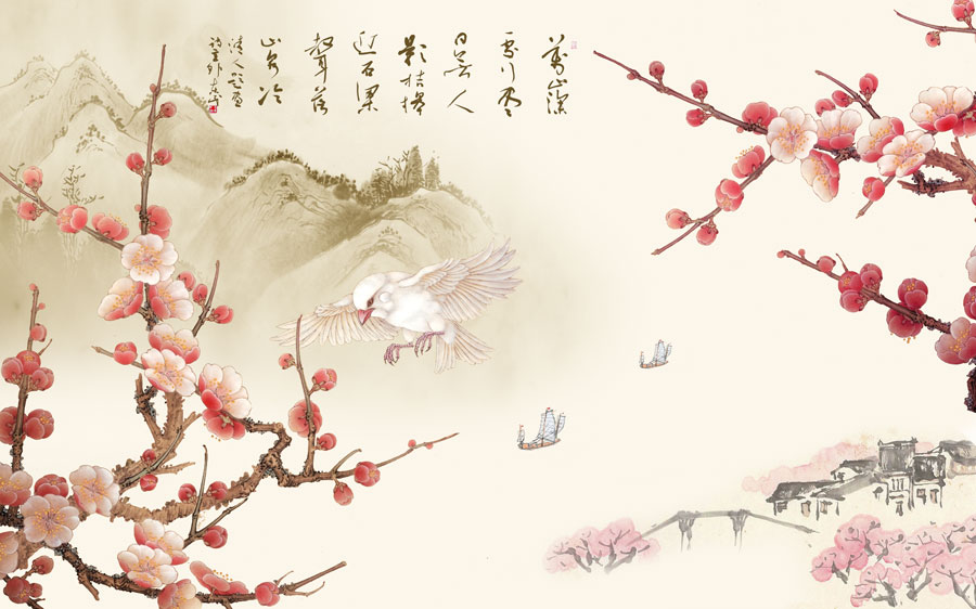 A013884-1272中式风韵-植物-梅花