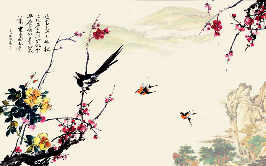 A014325-中式风韵-山水 花鸟