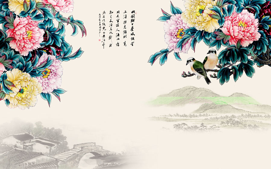 A014347-中式风韵-牡丹花