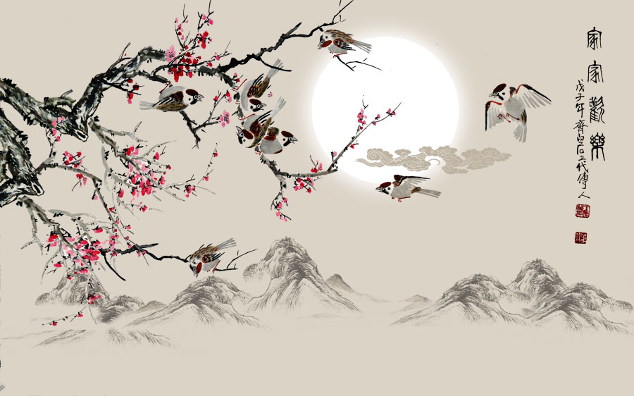 A039854-花鸟-家家欢乐