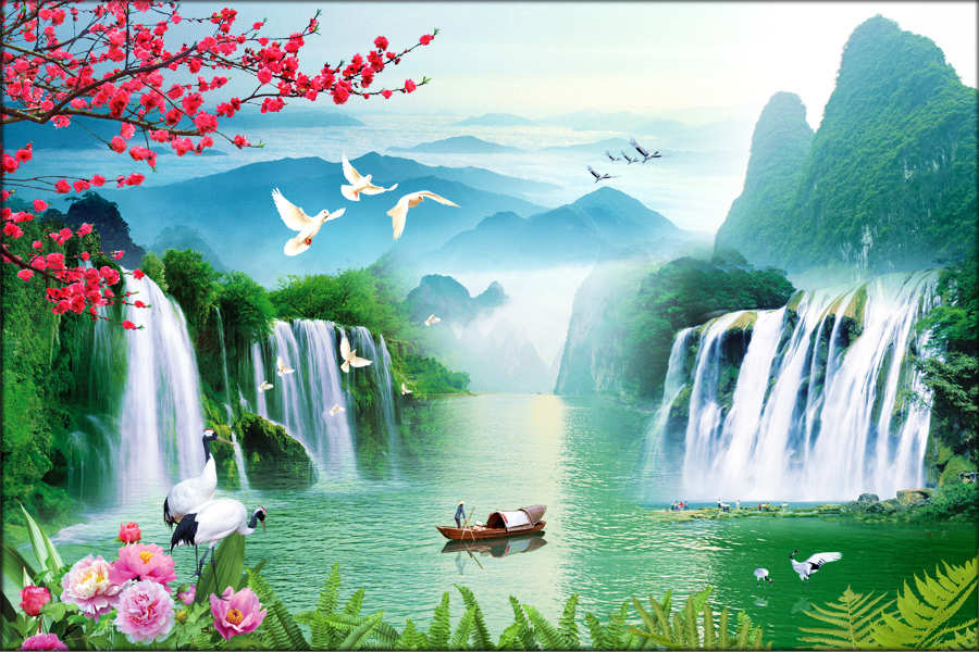 A040332-时尚高山瀑布秀丽风景
