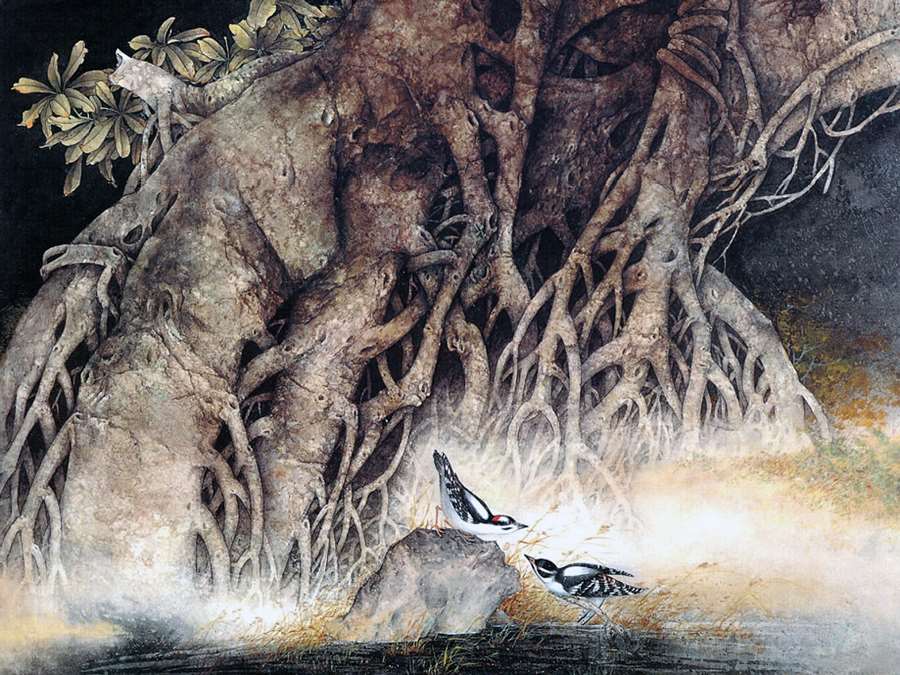 B821动漫卡通-抽象大树