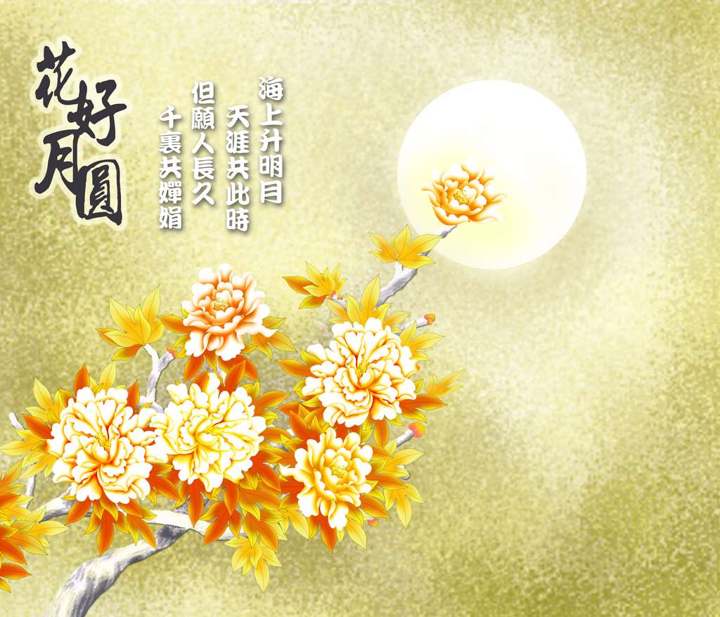 G8844-浮雕牡丹花-花好月圆
