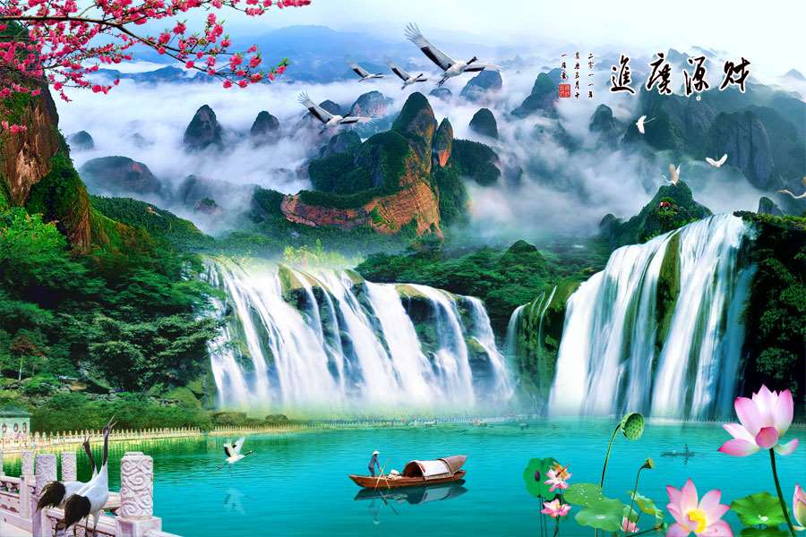 A040003-中式-山水自然风景-财源广进