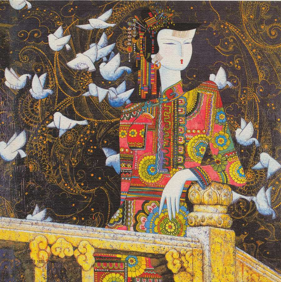 A011957-时尚简约-抽象-民族画-人物-美女