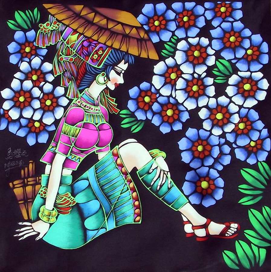 A011959-时尚简约-抽象-民族画-人物-美女