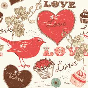 A006423-时尚简约-抽象-花鸟图-love