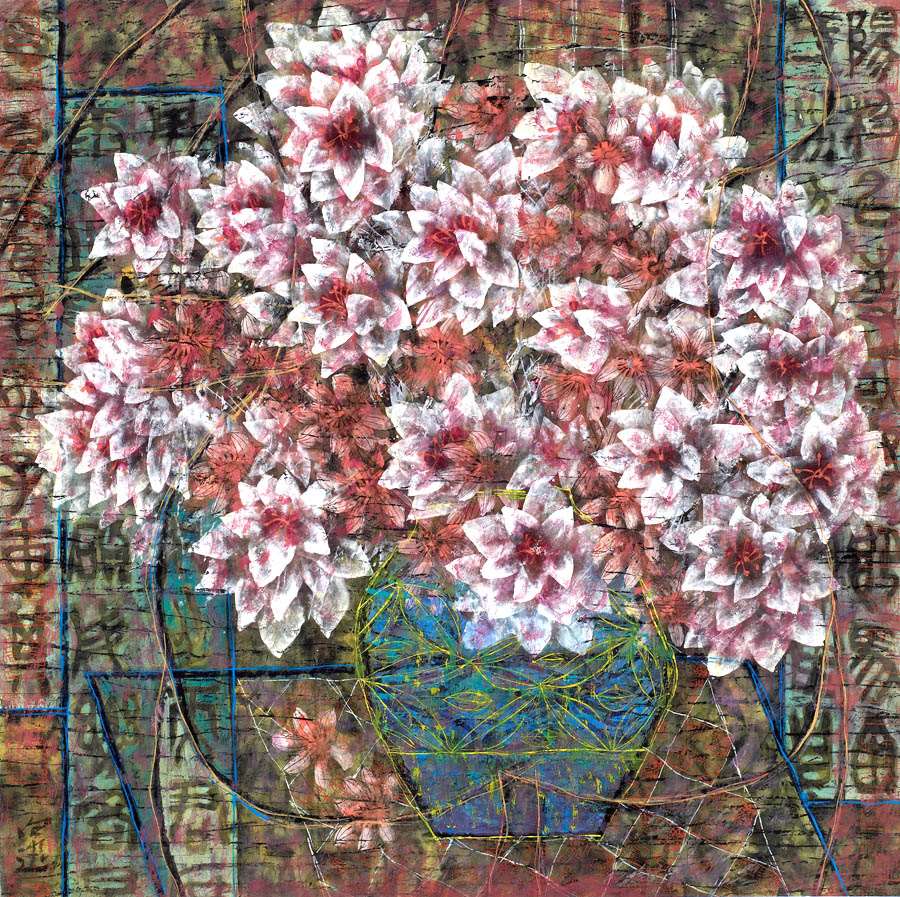 B4767-时尚简约-抽象-花朵花瓶