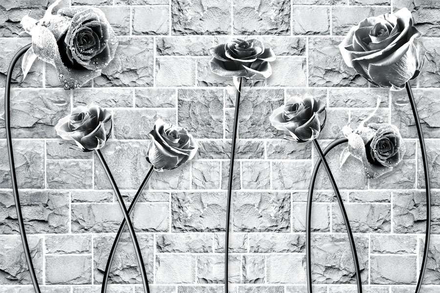 A040892-时尚简约-砖纹玫瑰花