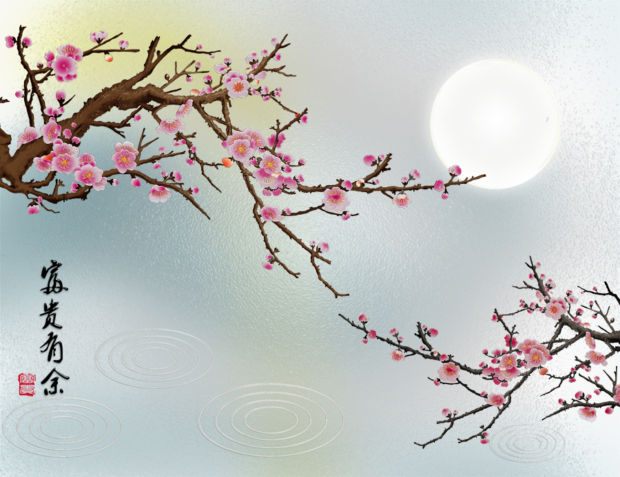 A008954-浮雕-富贵有余寒梅