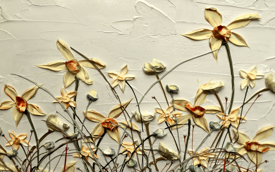 A014517-浮雕-油画花草