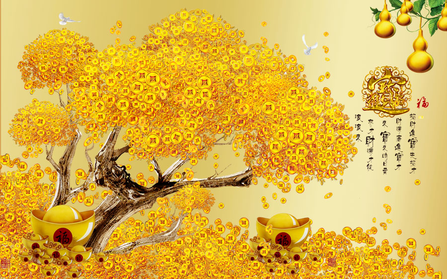 A040058-浮雕-发财树