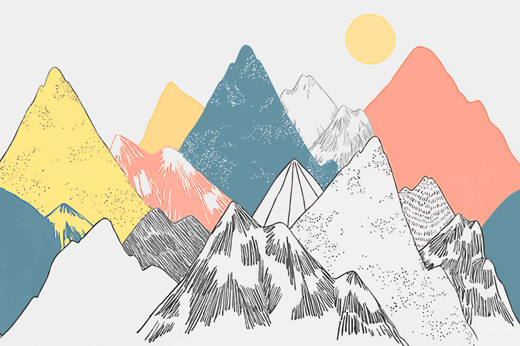 A051782北欧-简约-群山-