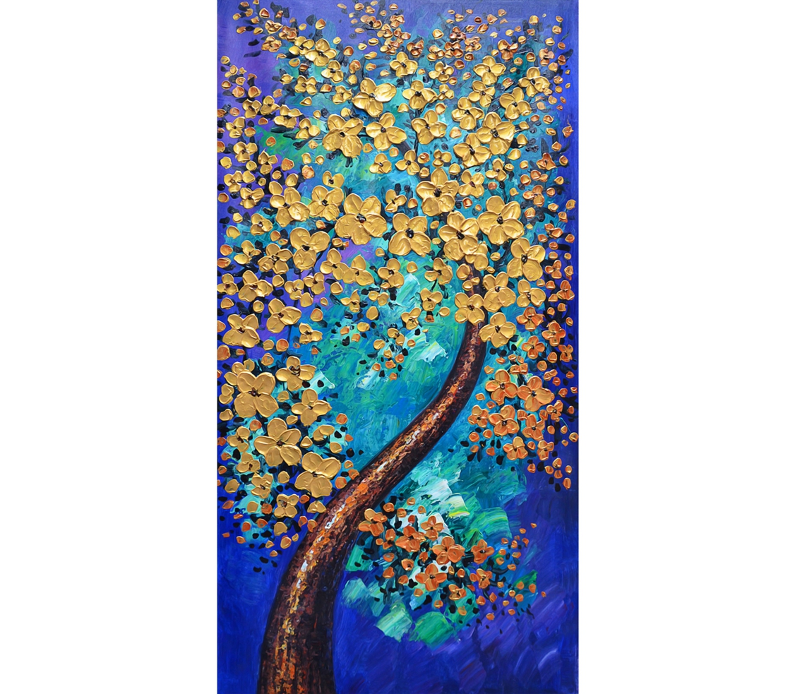 A054352油画-发财树-彩色