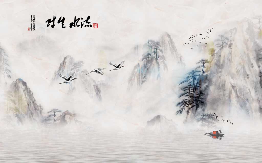 A058100--意境山水-流水生财