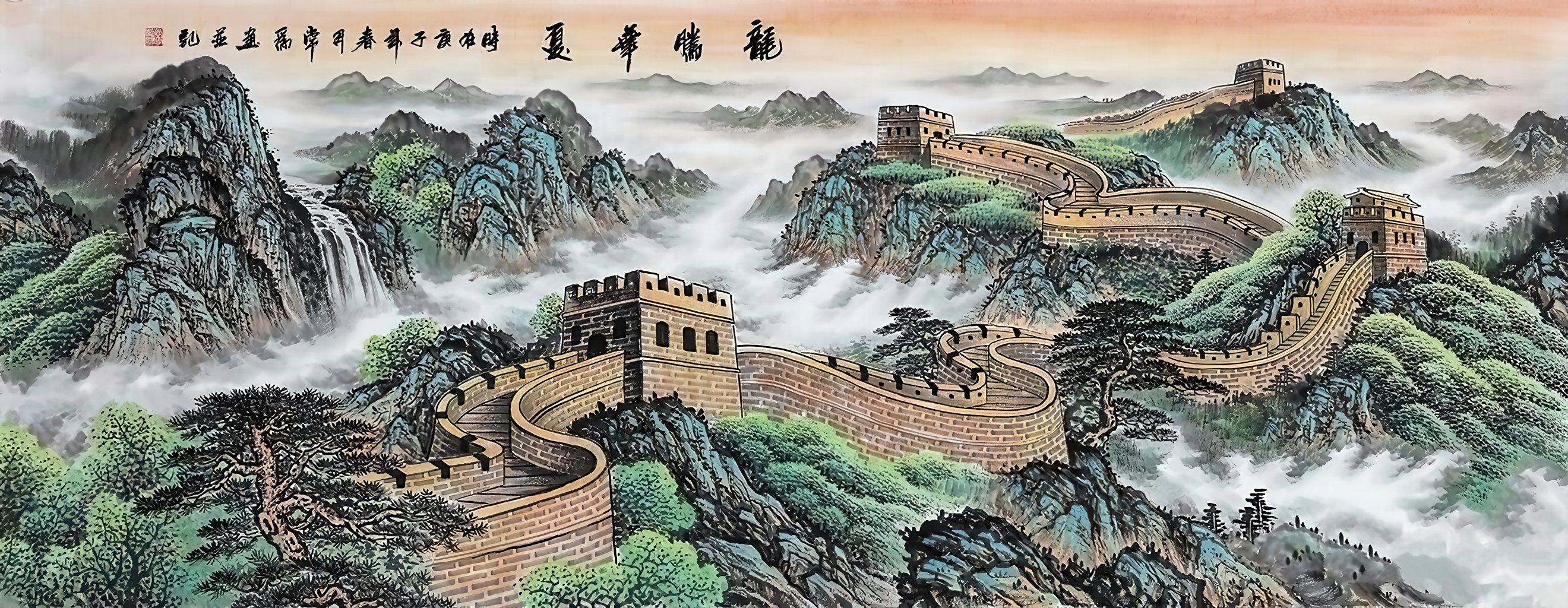 A060898张大千国画山水- 高清壁画素材-壁画_电视背景墙_沙发背景