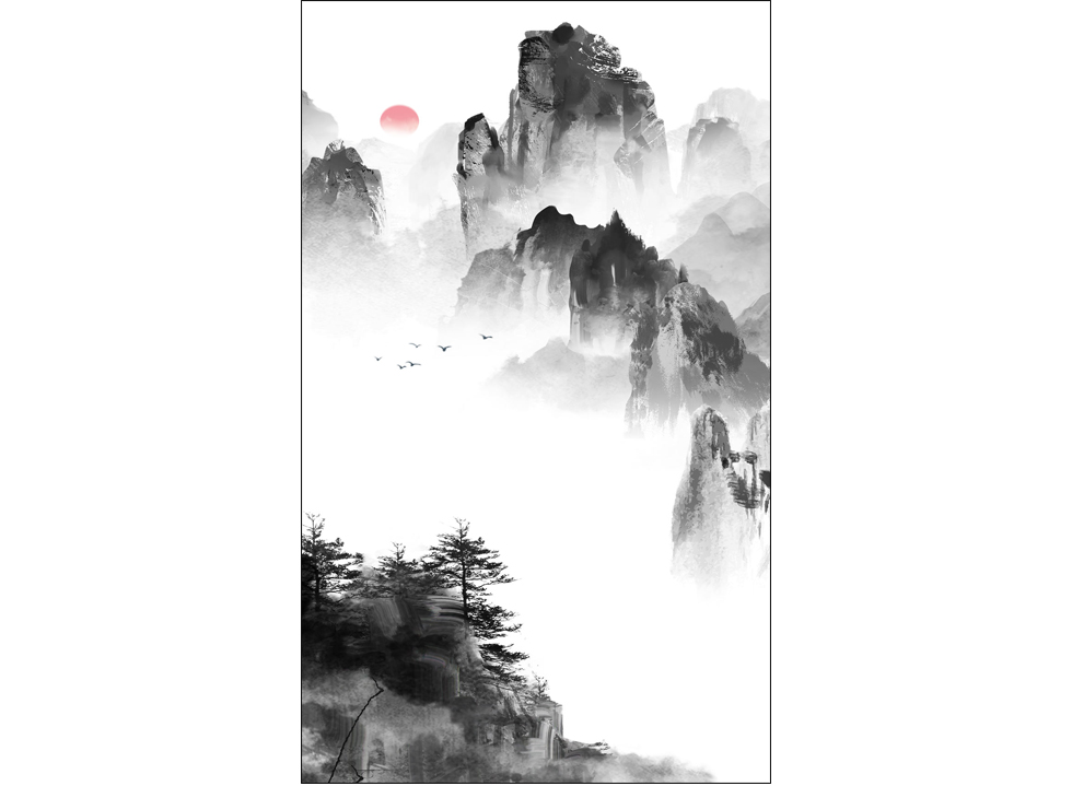 A058880竖版玄关山水