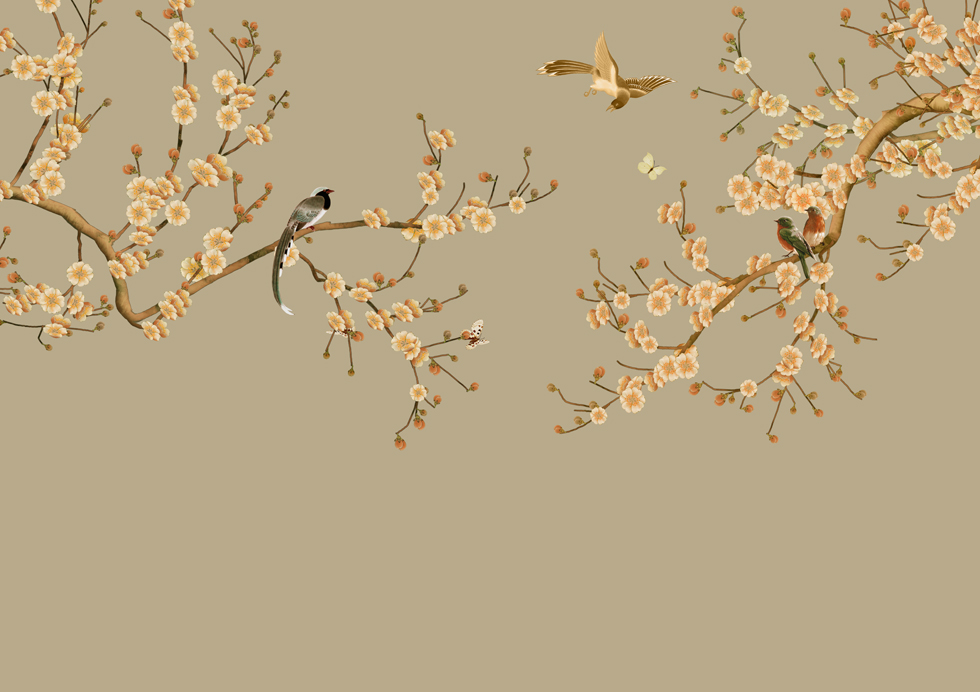A063545-中式手绘花鸟-高清分层花鸟玉兰花