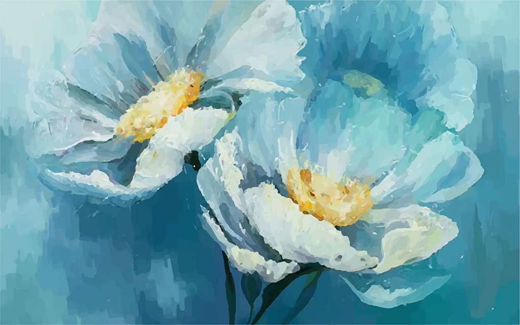 A050603-油画花卉-.蓝色花朵