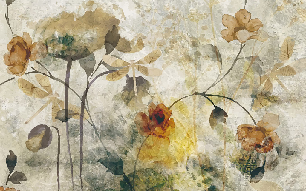 A056795-油画花卉-复古花卉花朵抽象仿手绘美式田