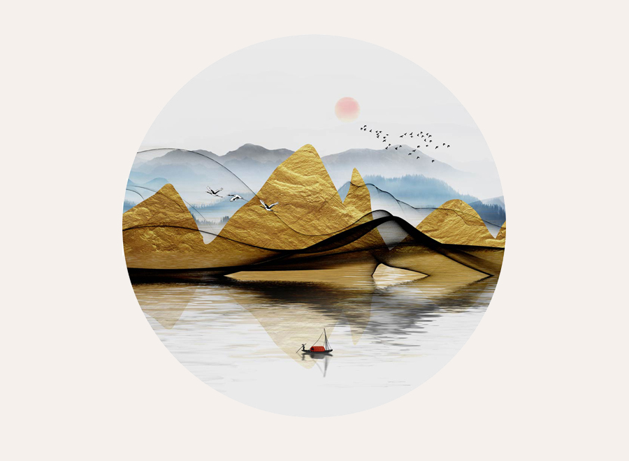 A056975-圆形-意境-墙底