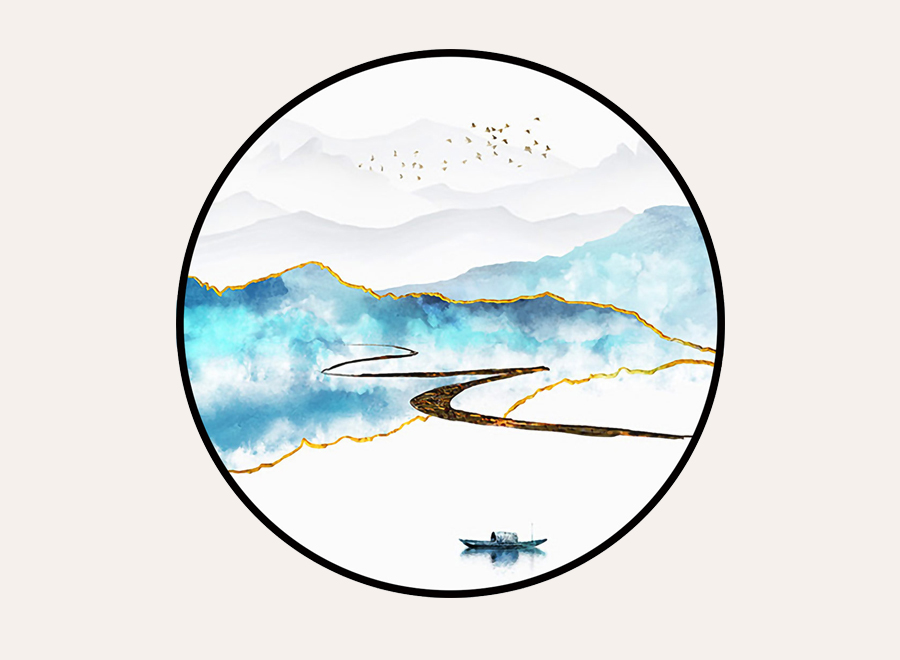 A057673-圆形-意境-山水