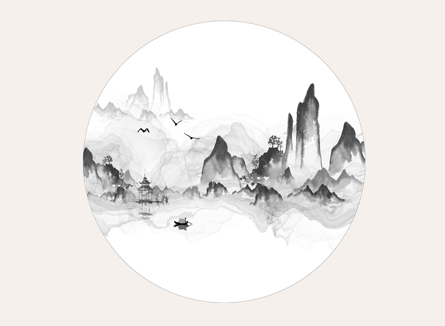 A058299-圆形-意境-圆形山水