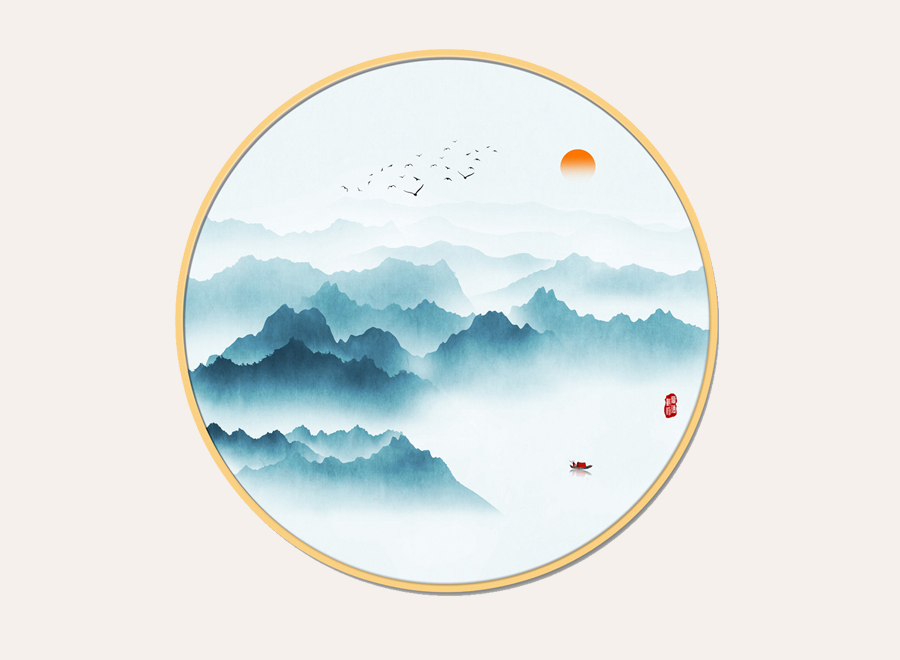 A059121-圆形-意境-山水