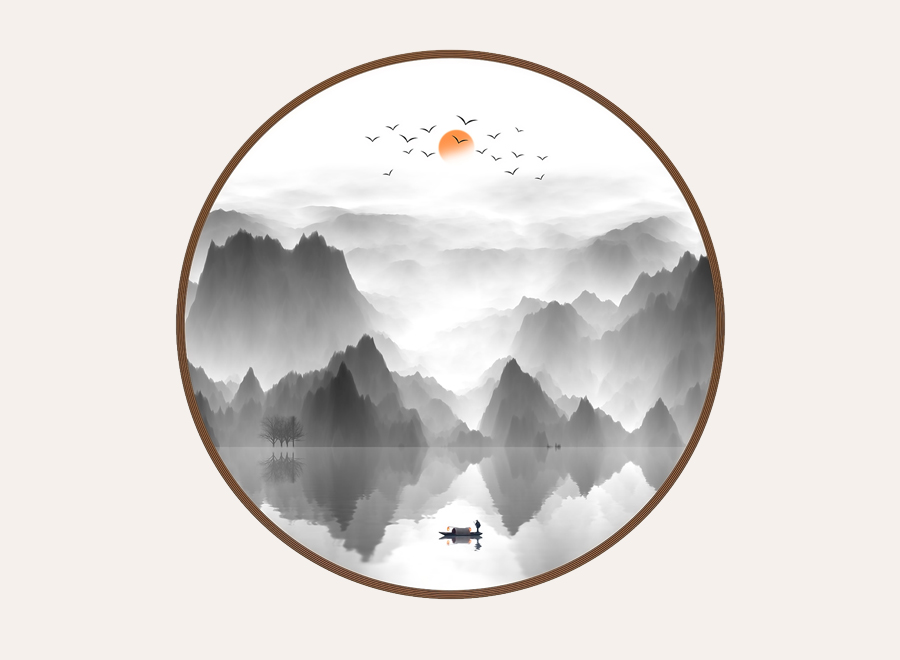 A059454-圆形-意境-山水