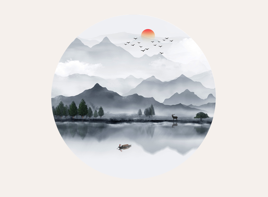 A059416-圆形-意境--山水
