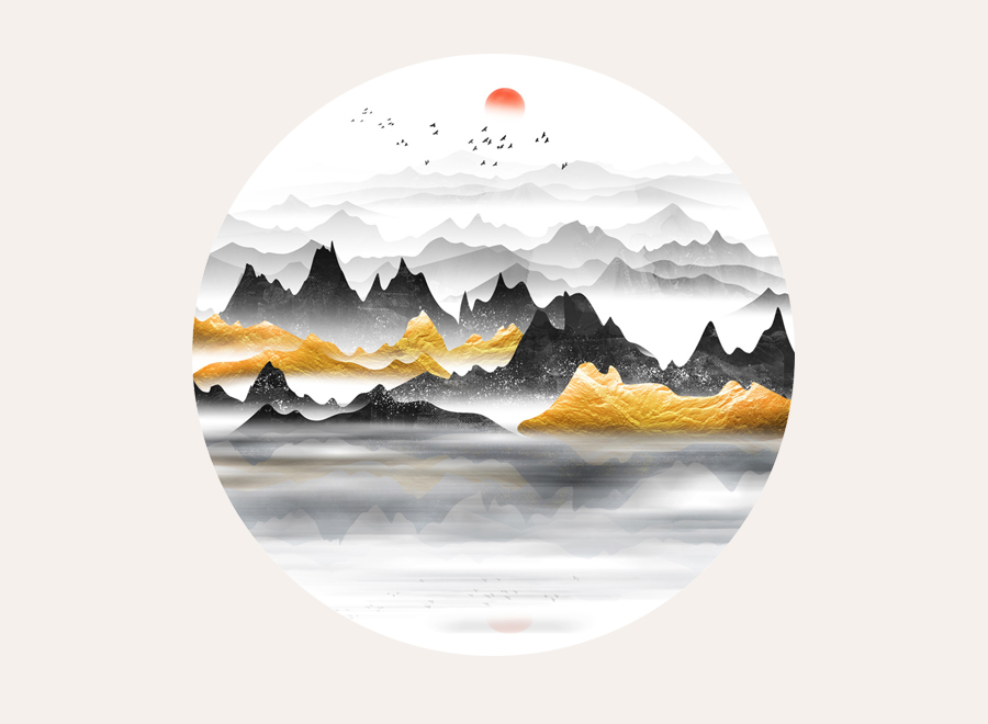 A059752-圆形-意境-山水