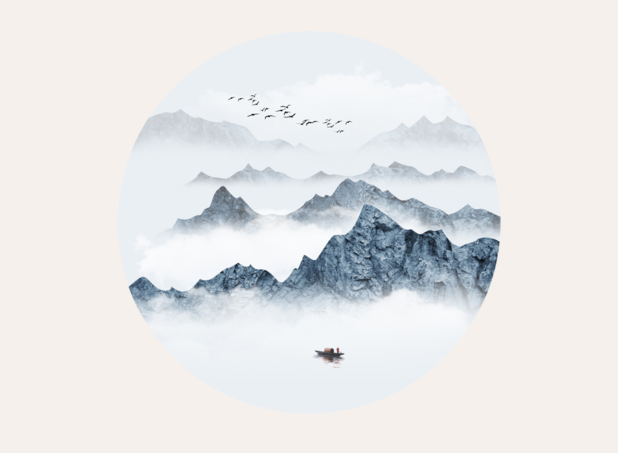 A059969-圆形-意境-山水
