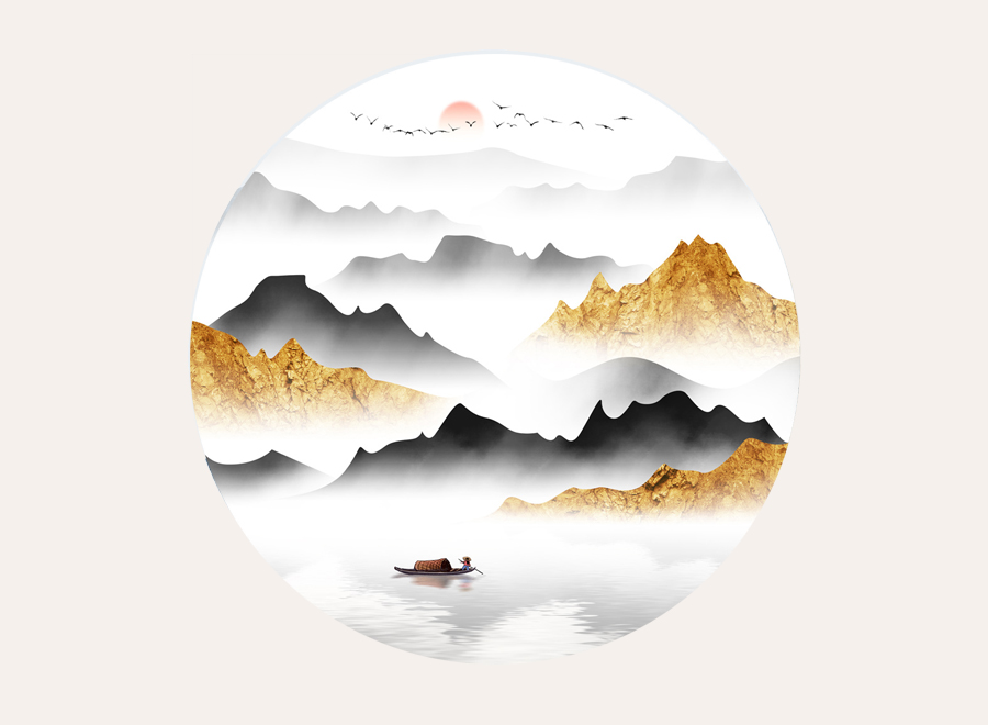 A060017-圆形-意境-山水