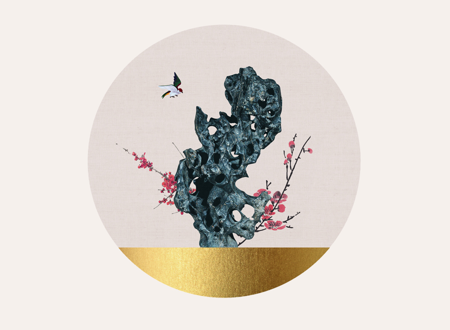 A060238-圆形-中式桃花假山