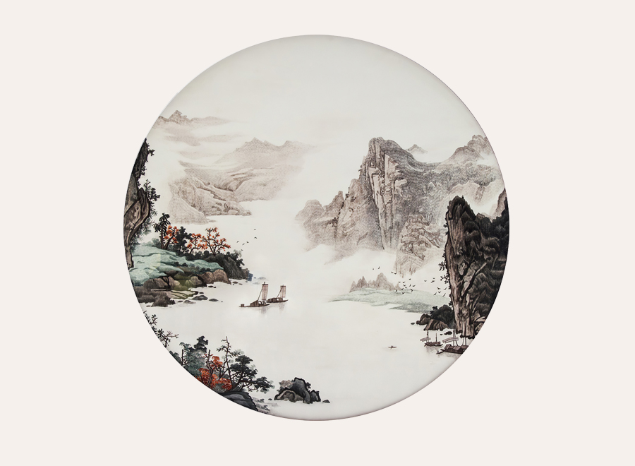 A060616-圆形山水画