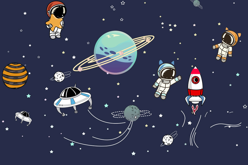 A063936-卡通儿童-科幻宇宙-儿童星空-宇宙-飞碟