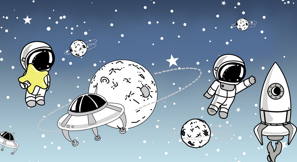A058844-卡通儿童-科幻宇宙-卡通太空