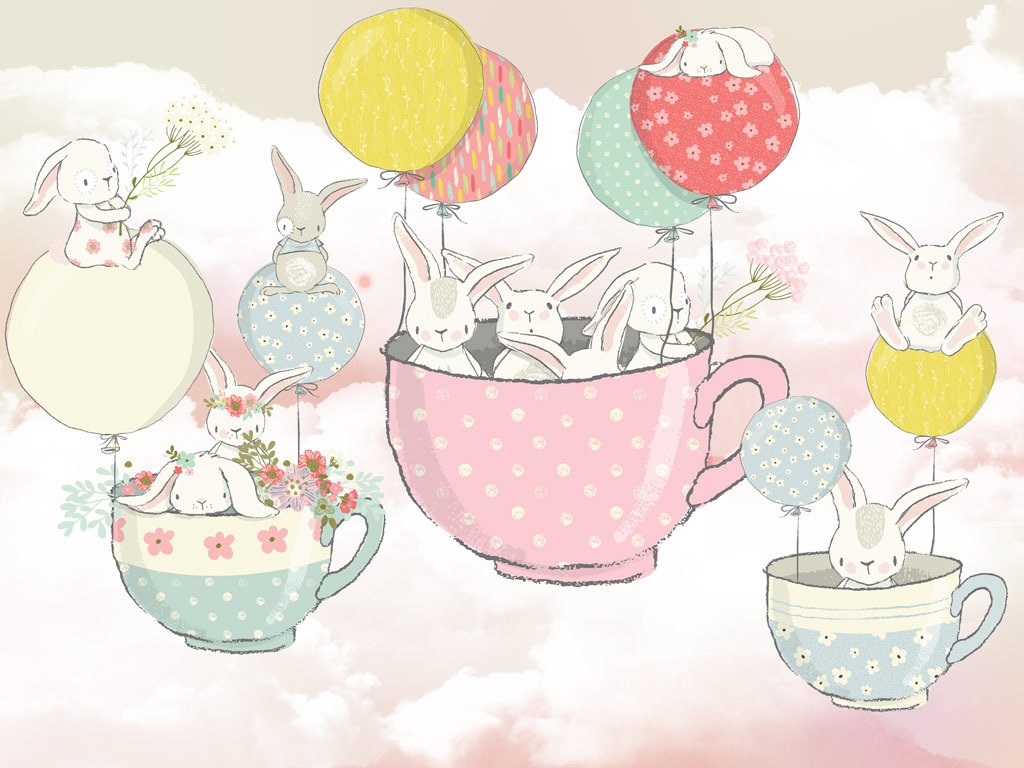 A051952-儿童 卡通简约-粉色卡通兔子